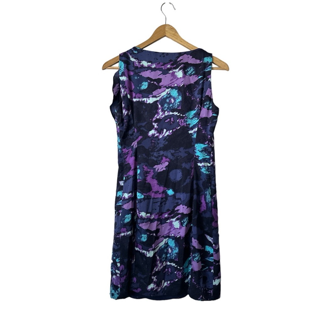 Tory Burch Silk Tent mini Dress Sheath purple printed XS 2